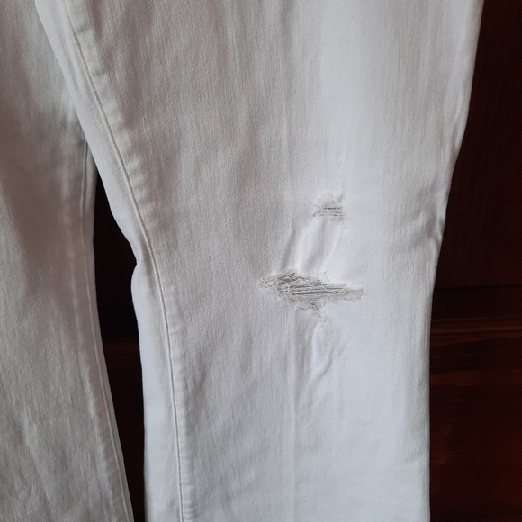 🛍 NWT Express 70s Flare Mid-rise white denim jeans size 12 short - Picture 8 of 15